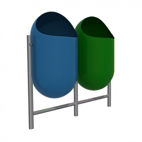 Basurero Metal Ovalado Doble 100 Litros