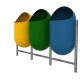 Basurero Metal Ovalado Triple 150 Litros