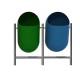 Basurero Metal Ovalado Doble 100 Litros