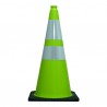 Cono Trafico y Seguridad 70 Cm Verde Fluor 2 Cintas