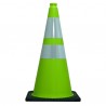 Cono Trafico y Seguridad 90 Cm Verde Fluor 2 Cintas