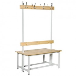 Bancas Madera Metal Doble  con Perchero